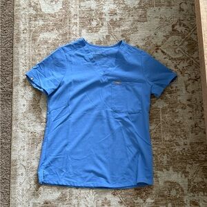 Figs Women's Short Sleeve V-Neck Medical Top in Blue